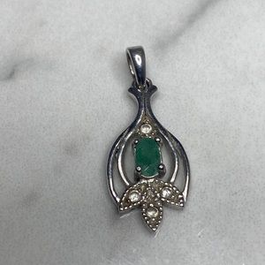 Emerald pendant 925 sterling R J Graziano‎